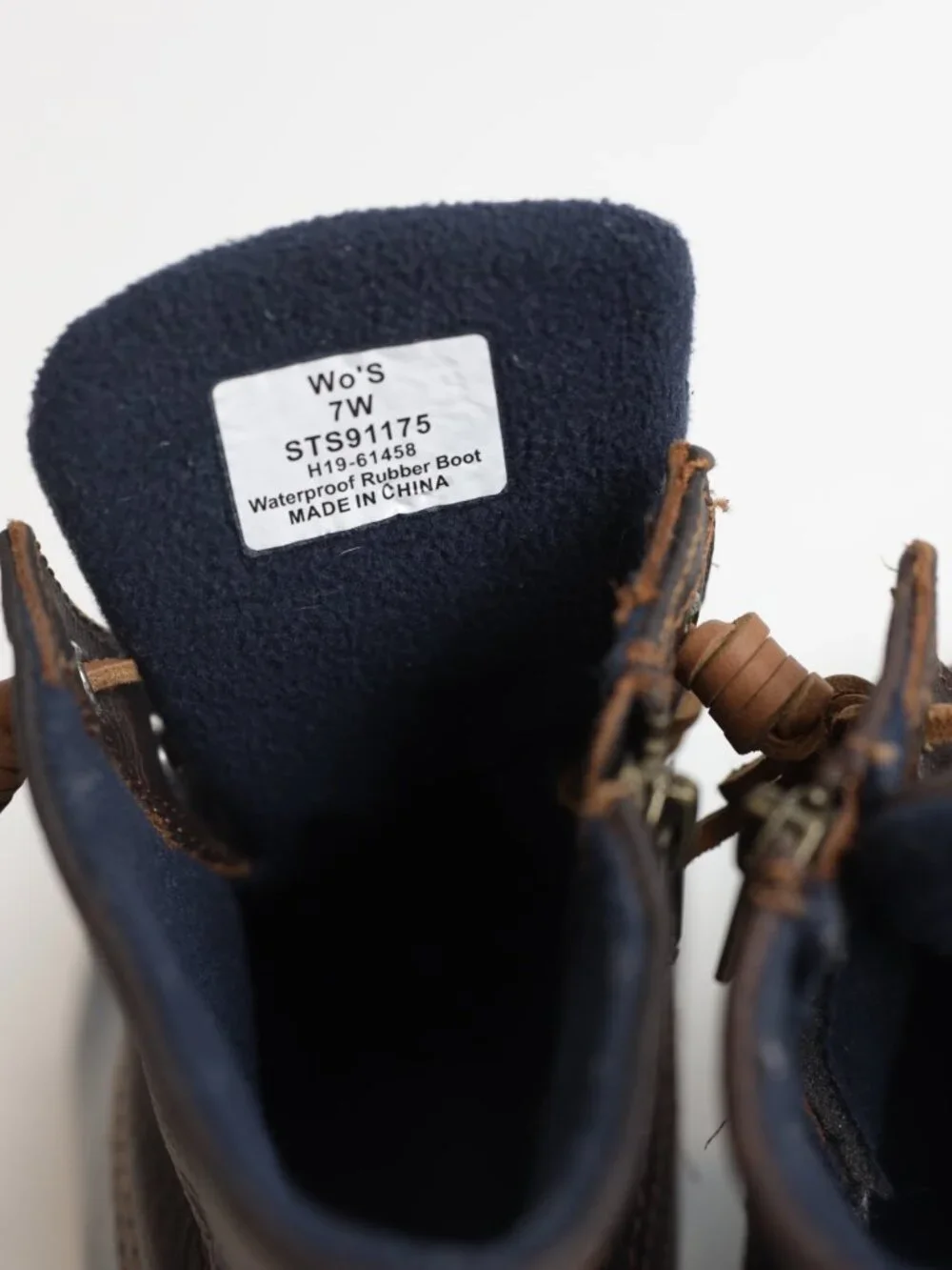 Sperry Women's Saltwater Duck Boots Waterproof Navy Brown Leather
